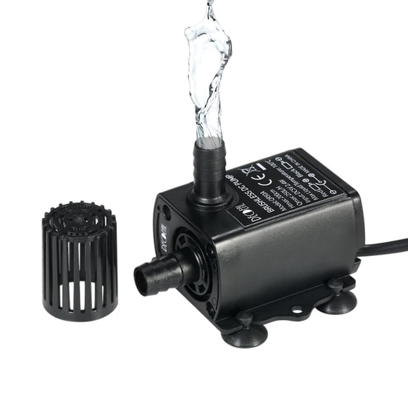 Bomba de agua DC sin escobillas, USB DC5V 2.4W / 2M / bomba de circulación para pecera / 100 ℃ Decdeal Negro 2.4W