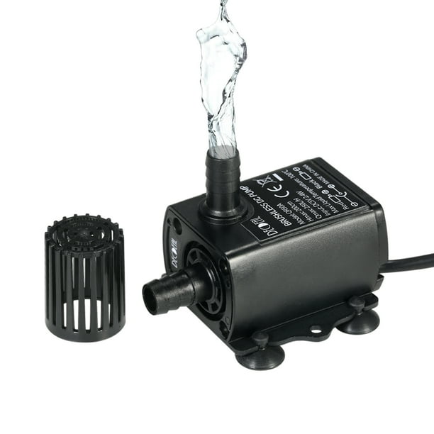 Bomba de agua DC sin escobillas, USB DC5V 2.4W / 2M / bomba de circulación para pecera / 100 ℃ Decdeal Negro 2.4W