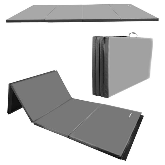 BalanceFrom 6ft x 4ft x 2in 4-Panel All-Purpose Folding Gymnastics Mat, Gray