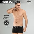thumbnail image 2 of Umbro Men’s Trunks Breathable Cotton Underwear Boxers for Men, Black Medium 6-Pack, 2 of 7