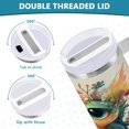thumbnail image 5 of 40 Oz Car Handle Water Bottle Water Cup Water Bottle Water Jug Coffee Cup Travel Water Bottle Adorable Green Dragon, 5 of 8