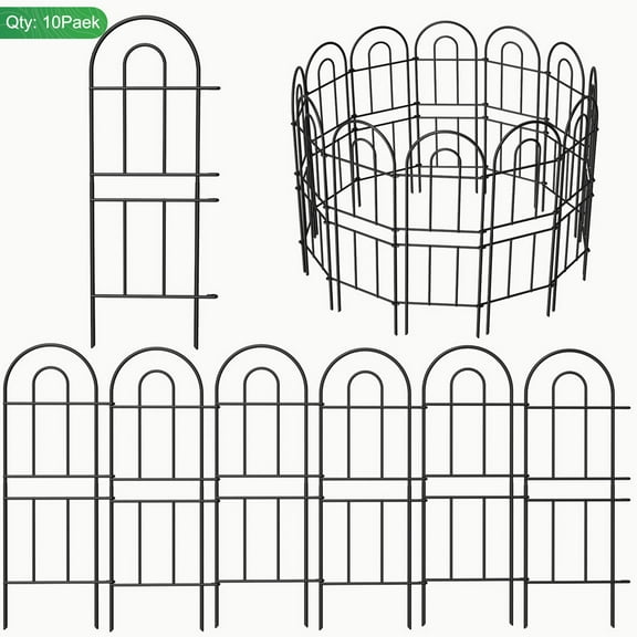 Dog Fence Outdoor Yard, Decorative Garden Fence Sheet metal Border Animal Barrier Suitable for Courtyard Backyard Arched
