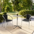 thumbnail image 3 of Flash Furniture 23.5'' Round Aluminum Indoor-Outdoor Table Set with 2 Black Rattan Chairs, 3 of 13
