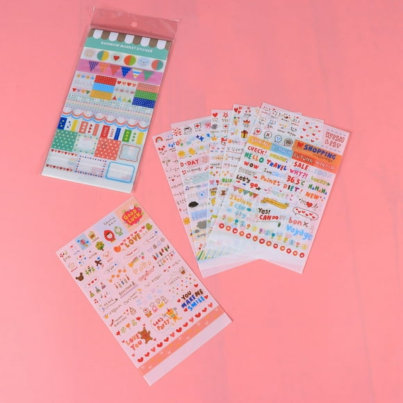 Moluckfu 2Ud Stickers De PVC Surtidos Transparentes Para Planificadores Calendarios Y Álbumes