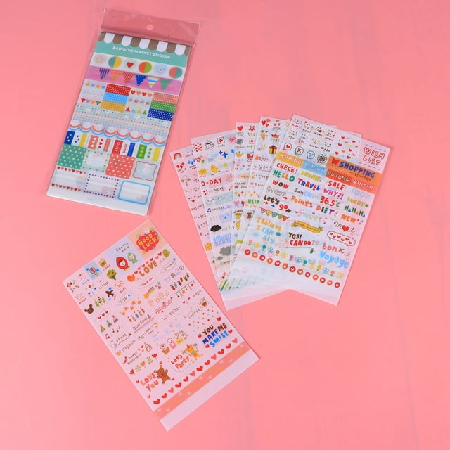 Moluckfu 2Ud Stickers De PVC Surtidos Transparentes Para Planificadores Calendarios Y Álbumes