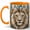 Orange, variant on White Lion Coffee Mug, Jeweled Wildlife Mug, Ceramic 11 oz
