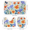 thumbnail image 3 of Watercolor Wildflowers Bathroom Sets with Shower Curtain And Rugs, Incl with 12 Hooks，Toilet Lid Oval Rug, 3 of 8