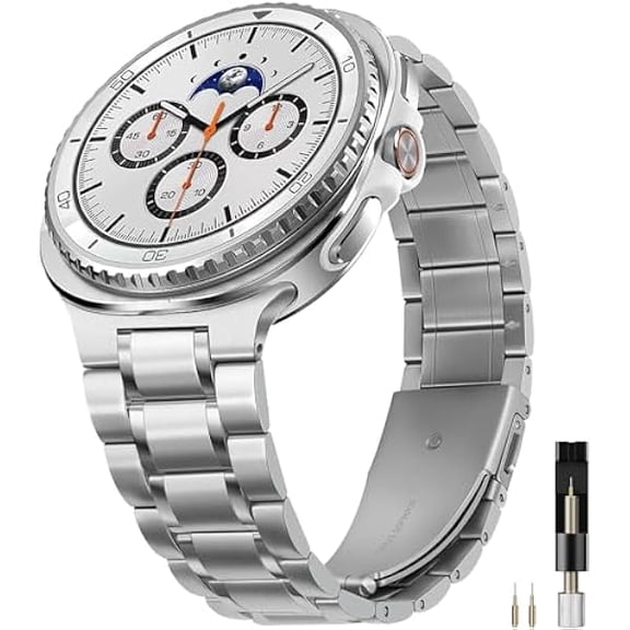 xixishop Metal Band with Galaxy Watch 8 Band 40mm/44mm/Classic 46mm for Men Women, No Gap, Luxury Stainless Steel Replacement Strap Business Adjustable Bracelet for Samsung Watch 8/8 Classic Bands