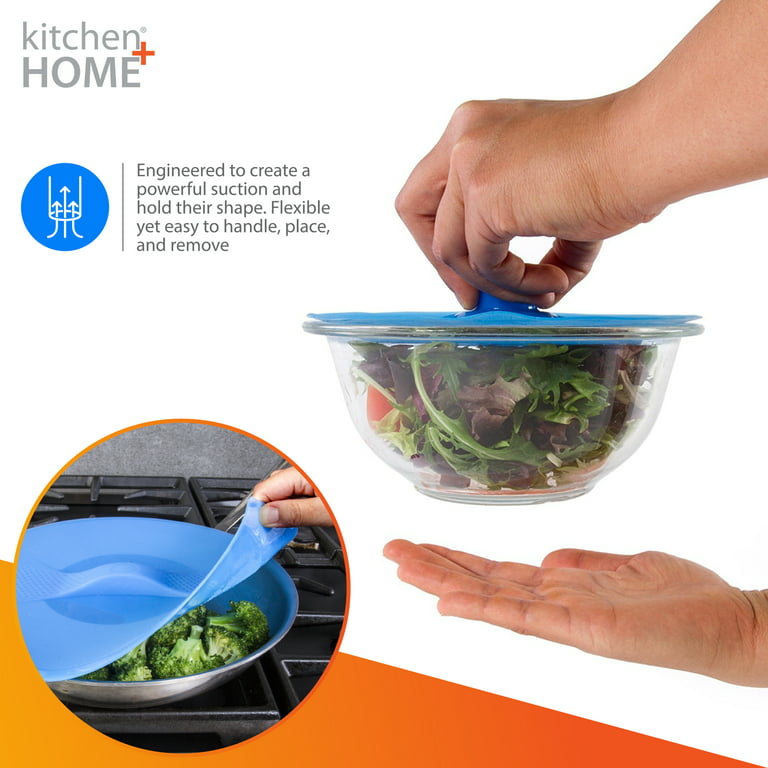 Silicone Lids,Microwave Splatter Cover,3 Sizes Reusable Heat Resistant Food  Suction Lids fits Cups,Bowls,Plates,Pots,BPA Free 