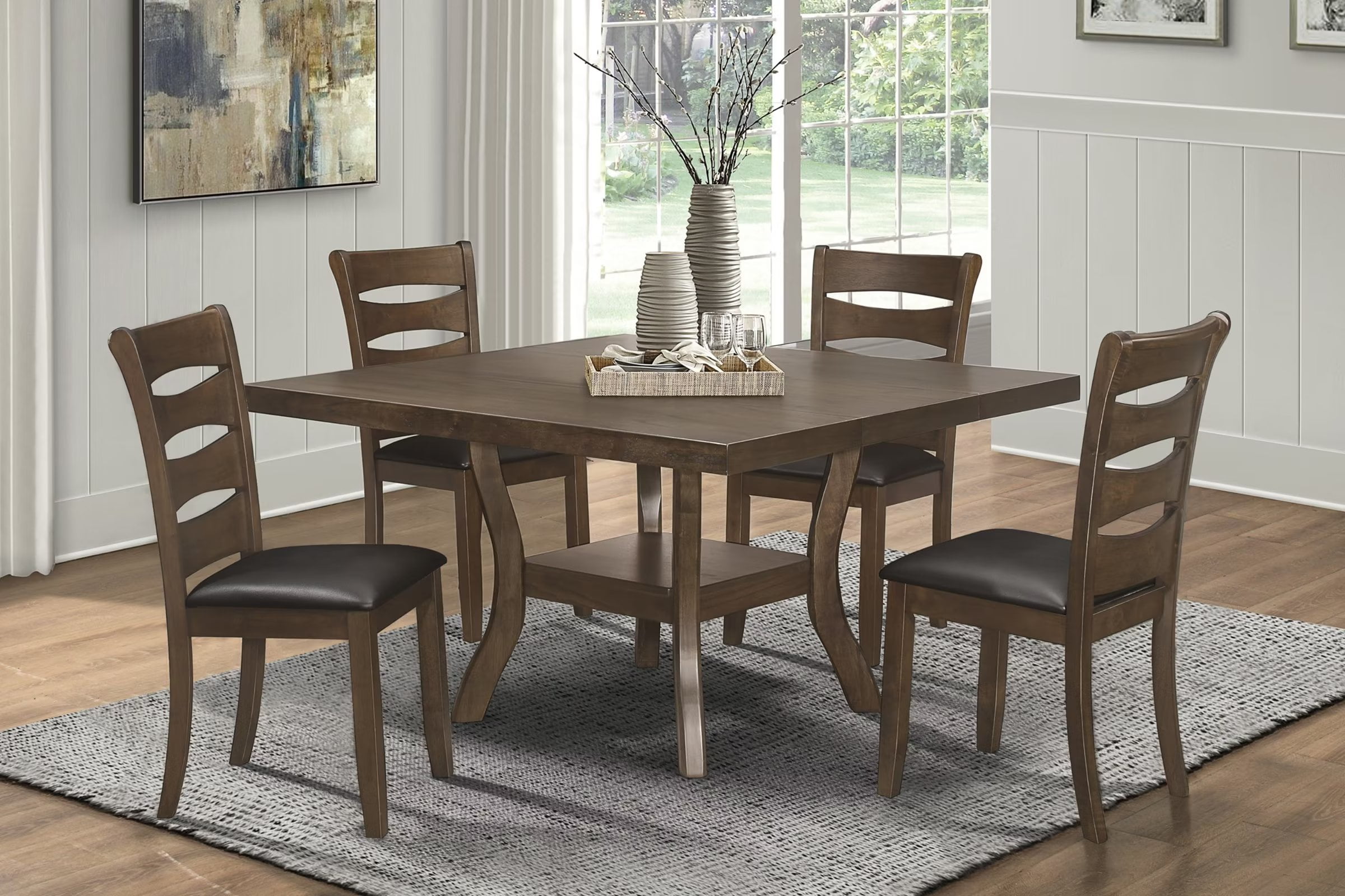 Set of 5 Dining Table Set, Modern Dining Room Furniture Dining Table ...