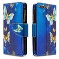 thumbnail image 4 of Dteck iPhone 8 Plus / 7 Plus Case with Zipper Wallet, Painted PU Leather Folio Case 9 Card Slots Wallet Case with Zipper Pocket / Hand Strap for iPhone 7 Plus/8 Plus 5.5",02# Blue Butterfly, 4 of 4