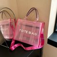 thumbnail image 5 of Bolso de mano transparente de PVC de alta capacidad para mujer, bolsa de mano tipo gelatina, bandolera de un solo hombro, 5 of 5