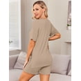 thumbnail image 5 of Ekouaer Women's Maternity Pajamas Sets 2 Piece Outfits Short Sleeve Shirts and Biker Shorts Pregnancy Loungewear Mama Clothes, 5 of 6