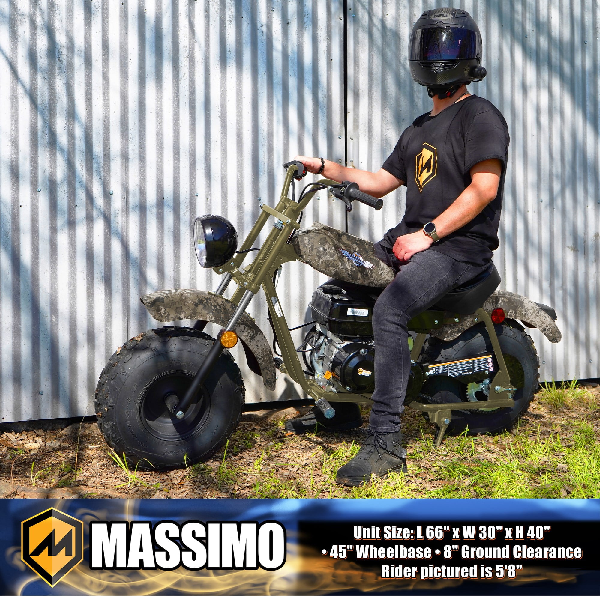 Massimo MB200 Minibike 6.5HP 196cc Gas Powered -Camo