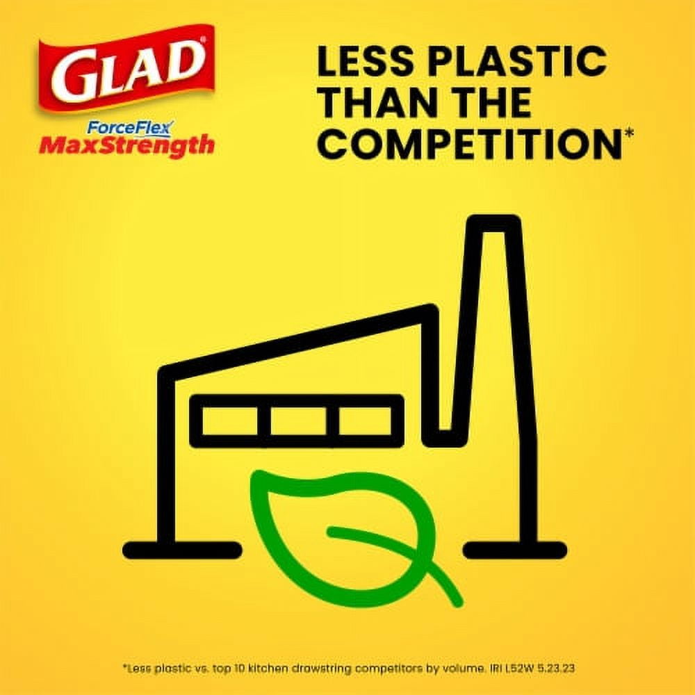 Glad ForceFlex MaxStrength Odor Shield Tall Kitchen Drawstring Trash Bags