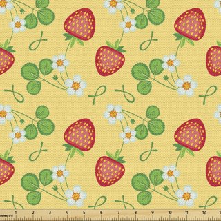 Cotton Strawberry Festival Black Strawberries Fruit Food Black/ Red Cotton  Fabric Print by the Yard (09766-12)
