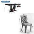 thumbnail image 2 of 63" Modern Black Rectangle Faux Marble Dining Table Room Sets for 6,Dining Table with 6 Velvet Dining Chairs,Black Table and 6 Black Chairs with Golden Leg, 2 of 7