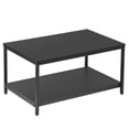 thumbnail image 3 of ZENY Rectangle Wood Coffee Table Metal Frame MDF Home Tea Table Desk Rustic Black, 3 of 9