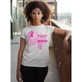 thumbnail image 3 of Love Faith Fight Breast Cancer Awareness Support Family Friends Run Walk Marathon Women's T-shirt, M, White, 3 of 5