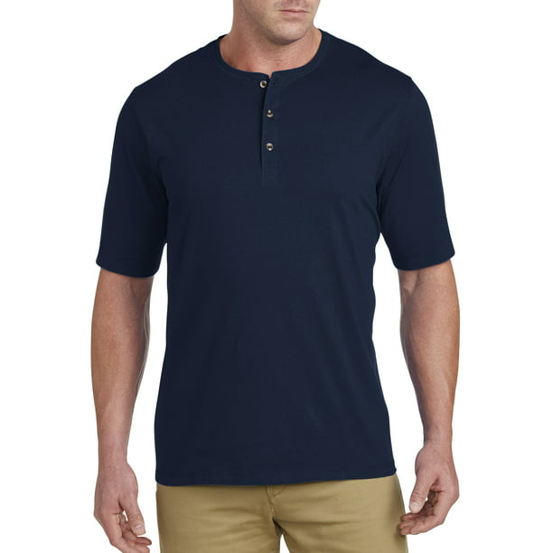 Harbor Bay by DXL Big and Tall Men's Wicking Jesery Henley Shirt, Navy ...