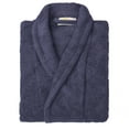 thumbnail image 6 of BNM Terry Cotton Adult Unisex Bathrobe, Extra Large, Navy, 6 of 10