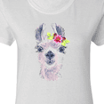 thumbnail image 4 of Inktastic Cute Llama with Flower Women's T-Shirt, 4 of 5
