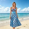 thumbnail image 4 of Women Swimwear, Color Block Bow Cutout One Piece Padded Swimsuit with Polka Dot Skirt Bathing Suit for Vacation, 4 of 7
