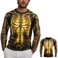 thumbnail image 4 of CONFREE Halloween Mens Short Sleeve Tshirts Crew Neck Spooky Skeleton Graphic Lightweight Fall Casual Tees, 4 of 6