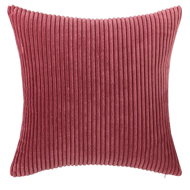 Fundas de cojín decorativas Boho Fall Cojín cuadrado de pana a rayas para sofá, cama o sillón de salón 18 x 18 pulgadas (16 estilos, 45 x 45 cm)