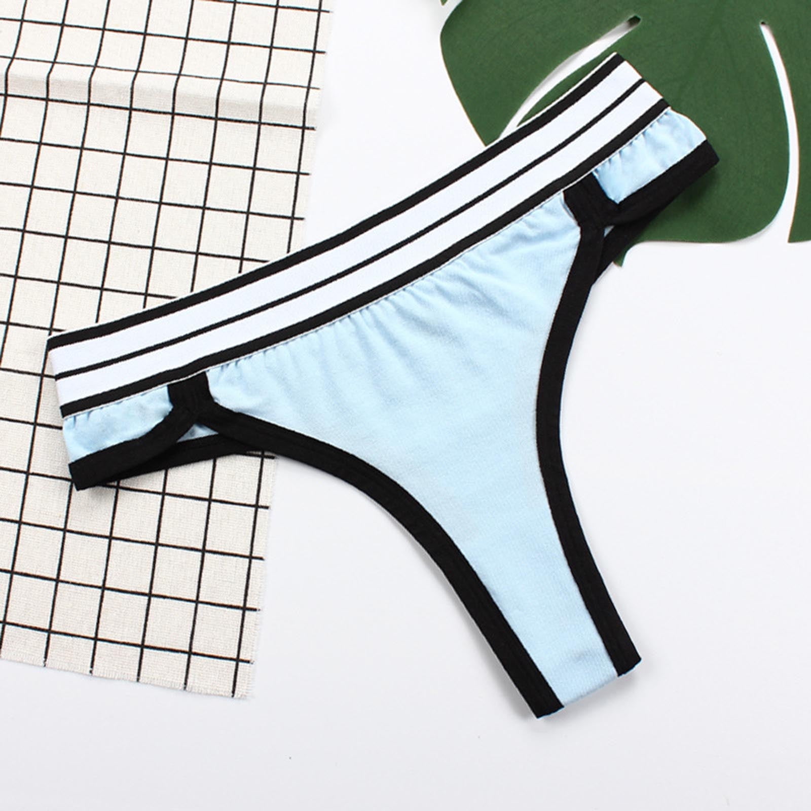 HUPOM Anti Chafing Underwear Men Womens Underwear Thong Activewear Tie  Seamless Waistband Blue 2XL