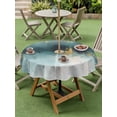 thumbnail image 5 of Outdoor Tablecloth with Umbrella Hole Zipper Modern Teal Gold Round Tablecloth 60" Waterproof Outside Table Cloth Abstract Geometric Lines Patio Table Cover Tablecloths for Picnic Party, 5 of 8