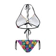 thumbnail image 2 of Chririnla Neon Pineapple Print Halter Neck Two Piece Bikini - Sexy Tie Side Triangle Swimsuit for Beach Vacation & Pool Party, Quick Dry & Figure Hugging, 2 of 9