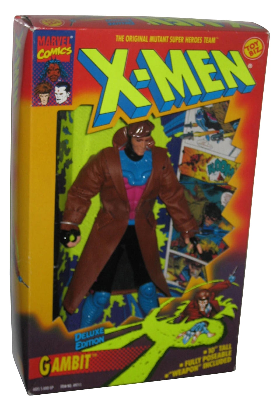 Marvel X Men Gambit 1994 Toy Biz Deluxe Poseable 10 Inch Figure