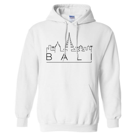 Skyline Bali Hoodie Sweatshirt Unisex Large White