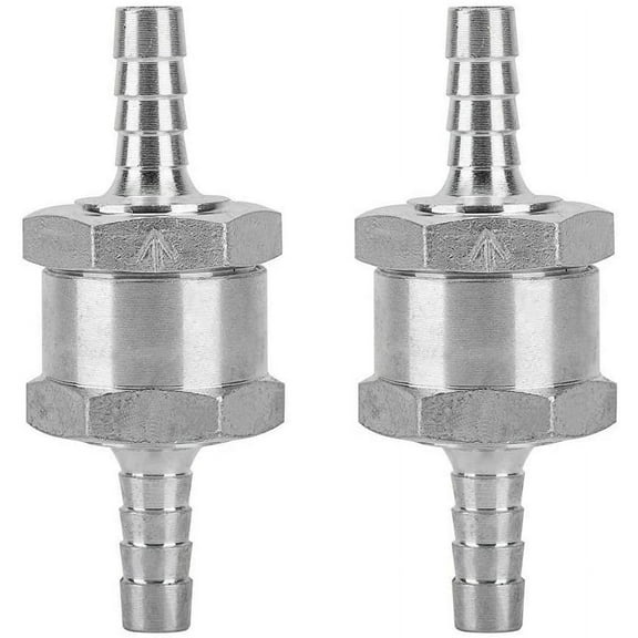 8mm 5/16" Fuel Non Return One Way Check Valve for Oil Petrol Diesel Water Aluminium (2 PCS)