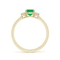thumbnail image 2 of ANGARA Natural Cushion Emerald and Diamond Three Stone Ring in 14K Yellow Gold for Women (Size-5mm) | May Birthstone, Birthday, Anniversary, Jewelry Gift for Women | Natural Emerald Ring, 2 of 10