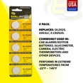 thumbnail image 3 of 5pk 3V Lithium Coin Cell Battery Compatible with ECR2025, NA, BR2025, DL20256B, 3 of 5