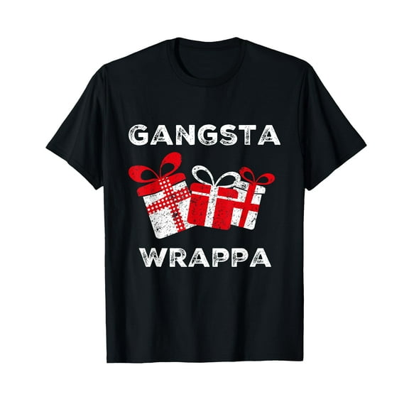 Gangsta Wrappa Funny Christmas T-Shirt T-Shirt,Women's short-sleeved T-shirt to celebrate the coming of Christmas