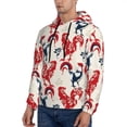 thumbnail image 3 of Kdxio Roosters Print Mens Casual Hooded Collar Drawstring Hoodies Pullover Sweatshirts Casual Long Sleeve Shirts-4X-Large, 3 of 7