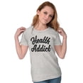 thumbnail image 4 of Health Addict Vegetarian Vegan Diet Womens Fitted Plus Size Graphic Tee Brisco Brands 3X, 4 of 5