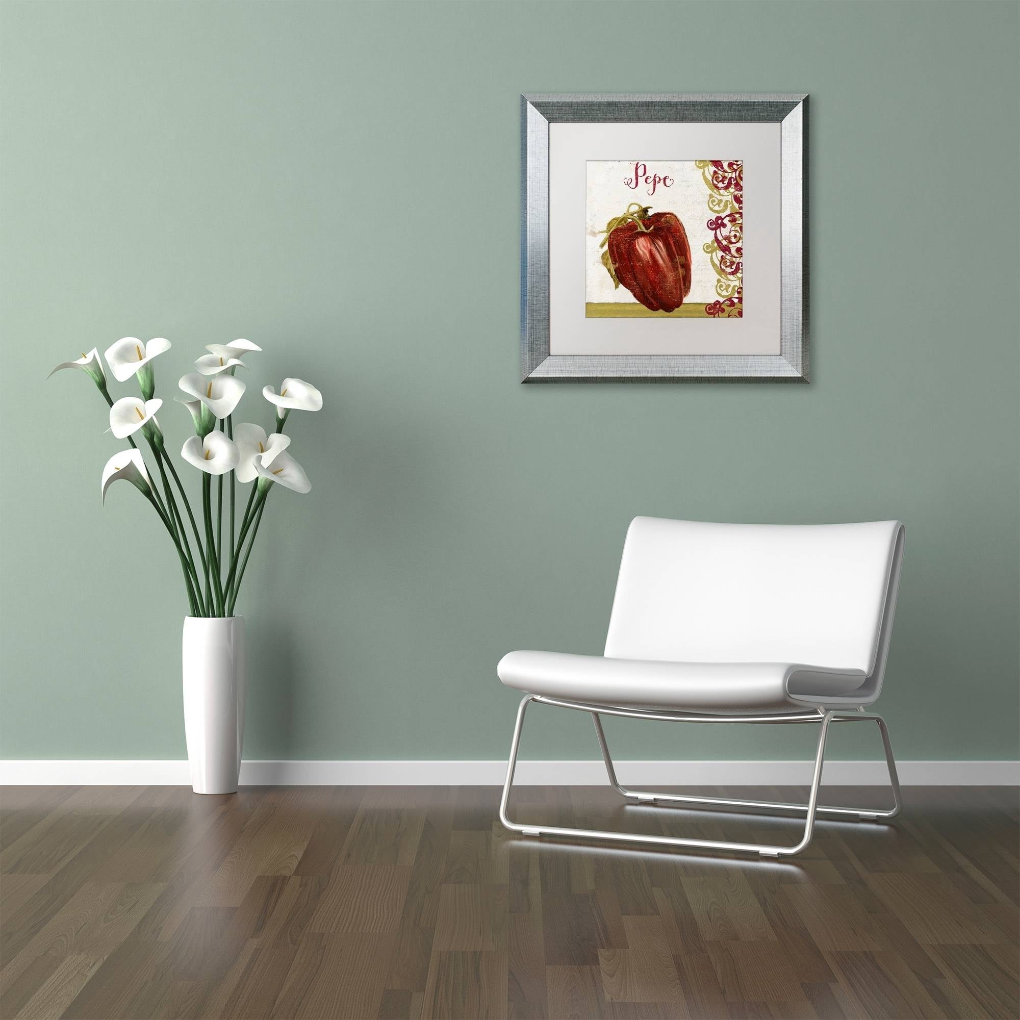 Trademark Fine Art "Cucina Italiana Vii" Canvas Art by Color Bakery White Matte, Silver Frame