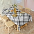 thumbnail image 3 of Black White Plaid Checkered Pattern Rectangle Tablecloth 60"x120",Waterproof Polyester Rectangle Table Cloth, Wipeable Spillproof Polyester Tablecloth for Dining, Camping, Indoor and Outdoor, 3 of 6