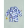 thumbnail image 3 of Miaouyo Toddler Boy Rash Guard Swimsuit Shark Print Long Sleeve Mock Neck Zipper Beachwear, 3 of 9
