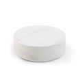 thumbnail image 5 of 31.49''  Round Coffee Table with Marble Texture, Modern Drum Circle Center Table, Fiberglass Low End Table for Small Space Apartment Office, No Need Assembly, White, 5 of 7