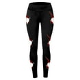 thumbnail image 3 of MKLEKYY Leggings deportivos para mujer, leggings de entrenamiento, pantalones con estampado navideño de bloques de color, leggings elásticos suaves 154, 3 of 4