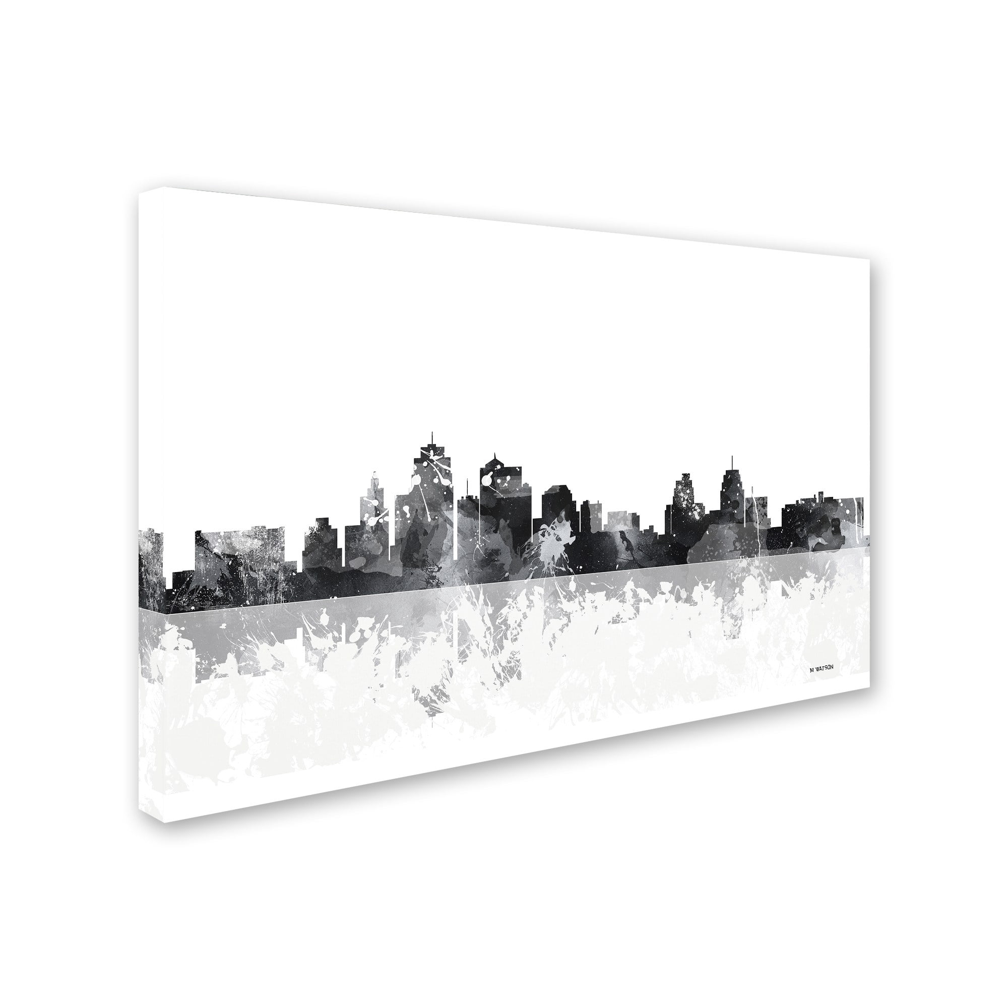 Trademark Fine Art "Kansas City Missouri Skyline" Canvas Art by Marlene Watson