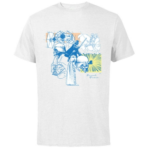 Star Wars Darth Vader Illustrations of a Sith Lord - Short Sleeve Cotton T-Shirt for Adults - Customized-White