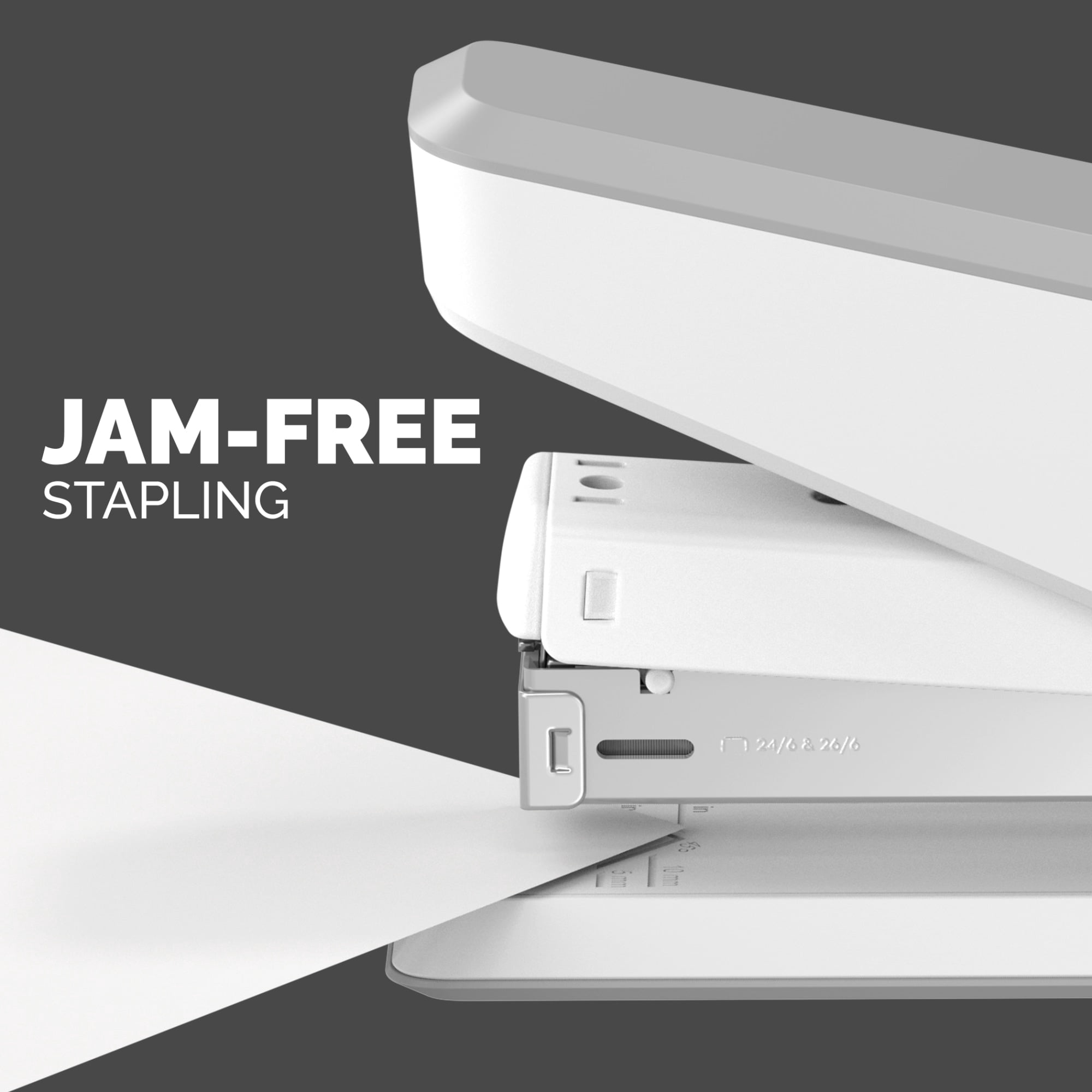 Fellowes® LX850 Full-Strip EasyPress™ Desktop Stapler with  Technology, 25-sheet Capacity, White