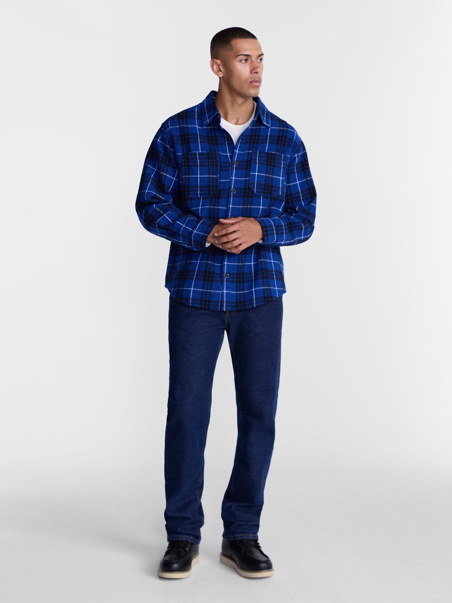 Brahma Men's Work Flannel Shirt with Long Sleeves, Sizes S-3XL