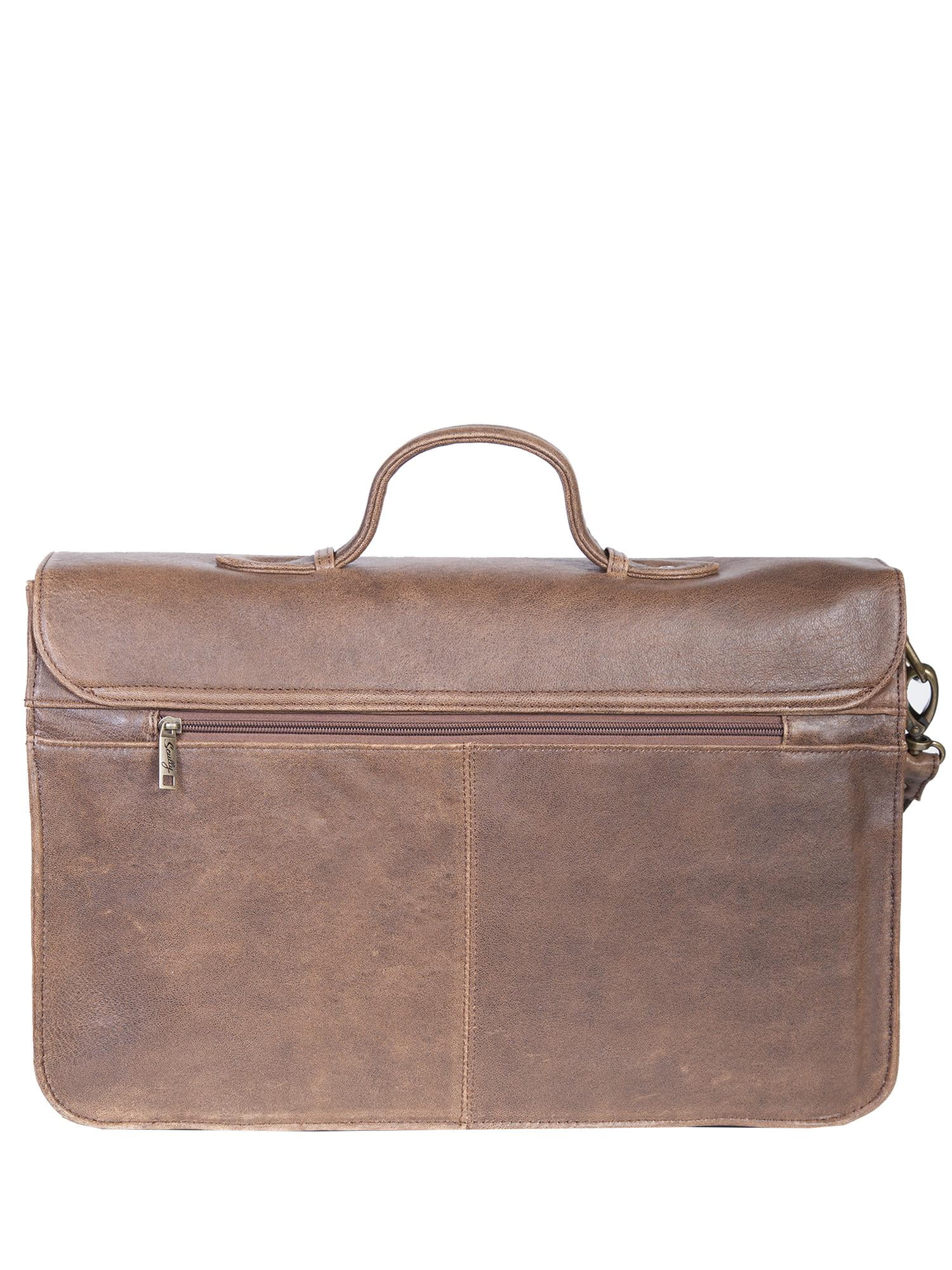 Scully  Leather Aerosquadron Front Flap Briefcase with Buckles (Men's)